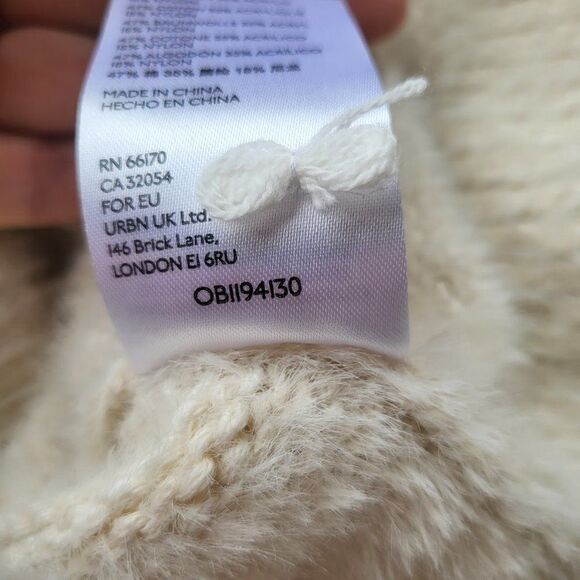 Anthropologie Pilcro Sweater Cardigan Winnie Long Dolman Sleeve Zip-Up‎ Cream MP - Picture 10 of 11